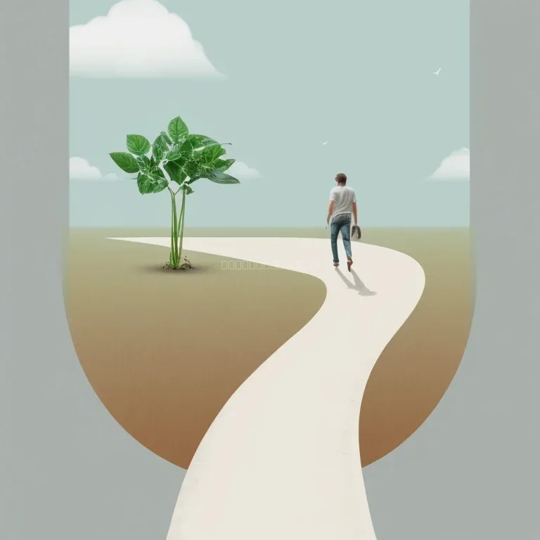 Illustration of growth and transformation journey
